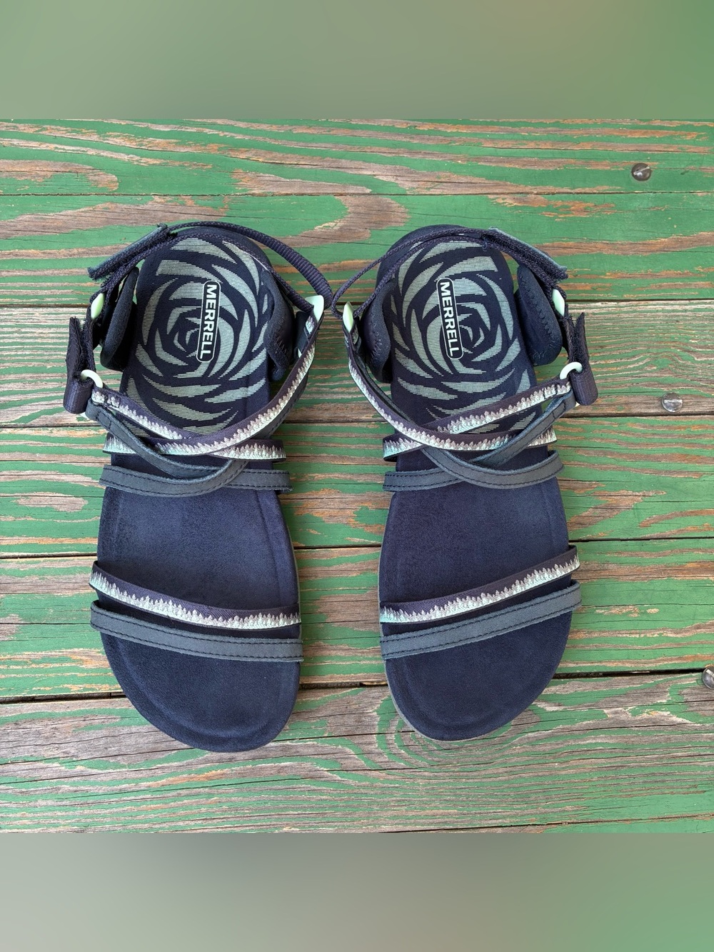 Merrell Womens Sz 9 Terran 3 Cush Lattice Strappy Sport Sandals Navy Walking